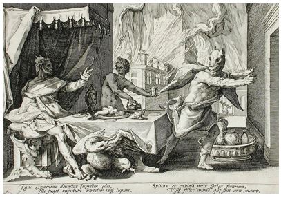King Lycaon defying Zeus